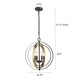 Lighting DARBY Industrial 4 Light Rubbed Bronze & Gold Ceiling Pendant 16’’ Wide CHL-CH2D125RG16-UP4