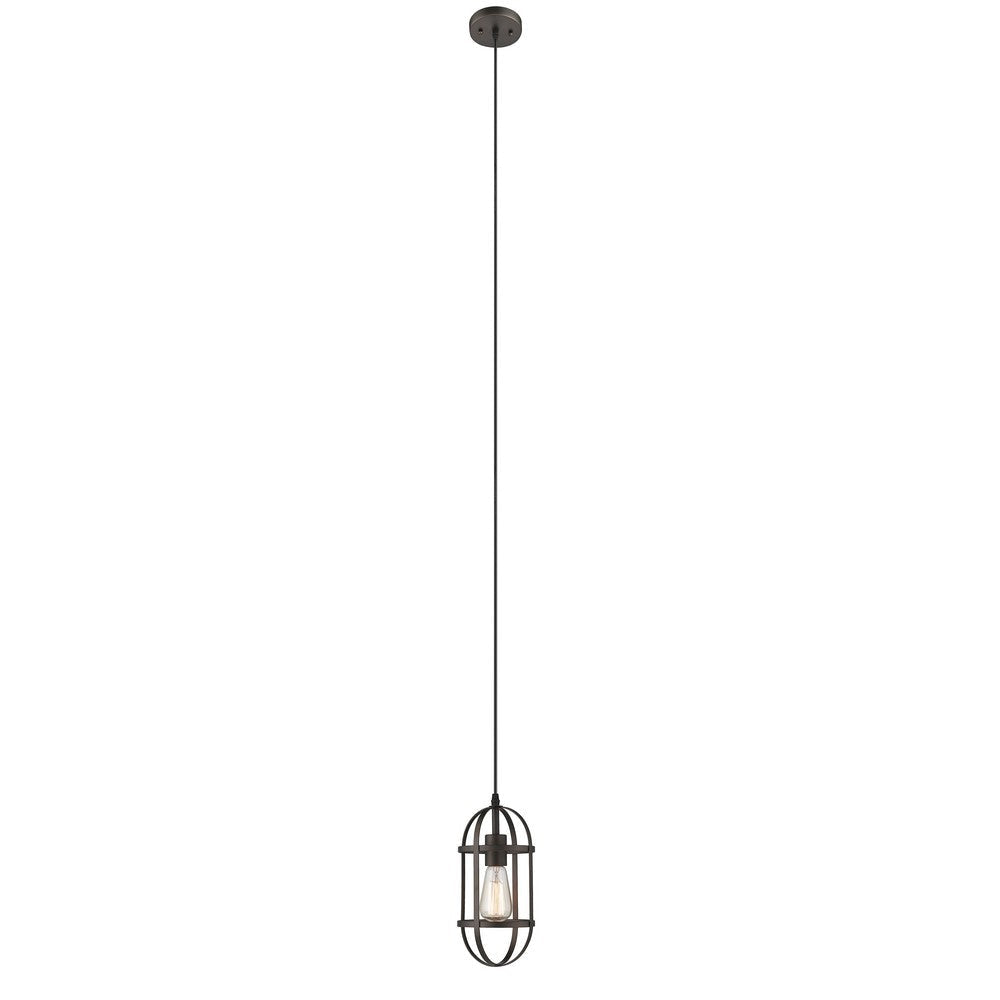 Lighting IRONCLAD Industrial 1 Light Rubbed Bronze Mini Ceiling Pendant 5.5’’ Wide CHL-CH2D126RB06-DP1