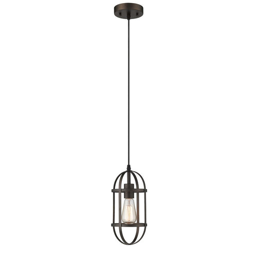 Lighting IRONCLAD Industrial 1 Light Rubbed Bronze Mini Ceiling Pendant 5.5" Wide