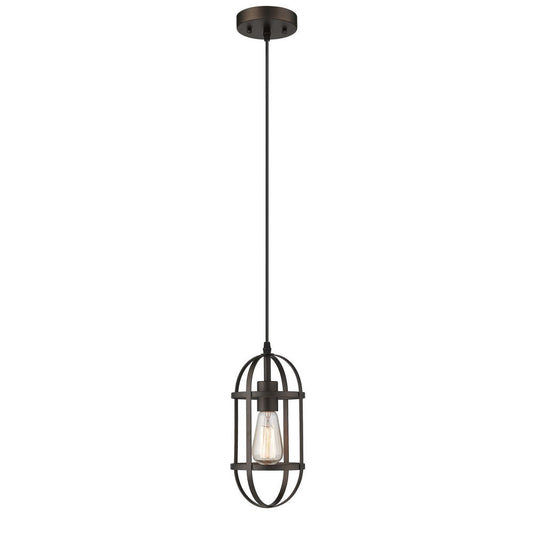Lighting IRONCLAD Industrial 1 Light Rubbed Bronze Mini Ceiling Pendant 5.5" Wide