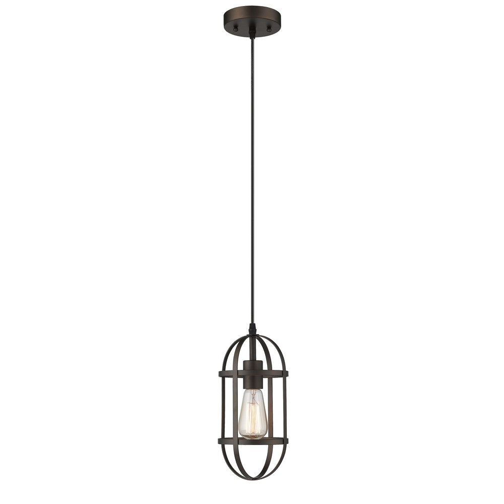 Lighting IRONCLAD Industrial 1 Light Rubbed Bronze Mini Ceiling Pendant 5.5" Wide