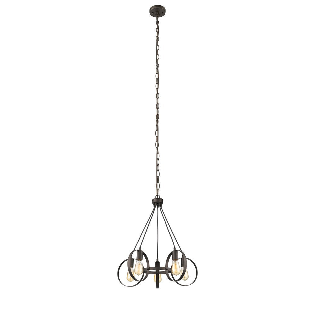 Lighting IRONCLAD Industrial 5 Light Rubbed Bronze Ceiling Pendant 23’’ Wide CHL-CH2D127RB23-DP5