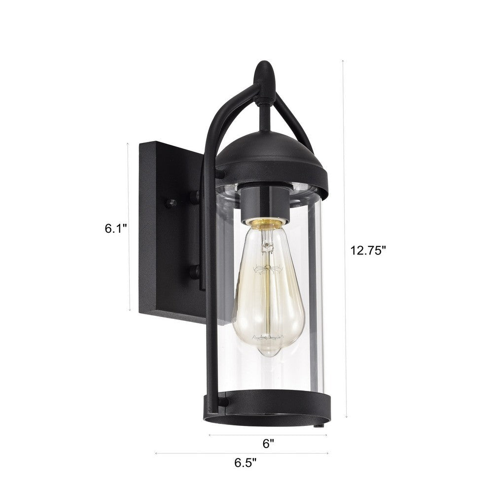 Chloe Lighting Hollis Transitional 1 Light Textured Black Outdoor Wall Sconce 13’’ Height CHL-CH2D211BK13-OD1