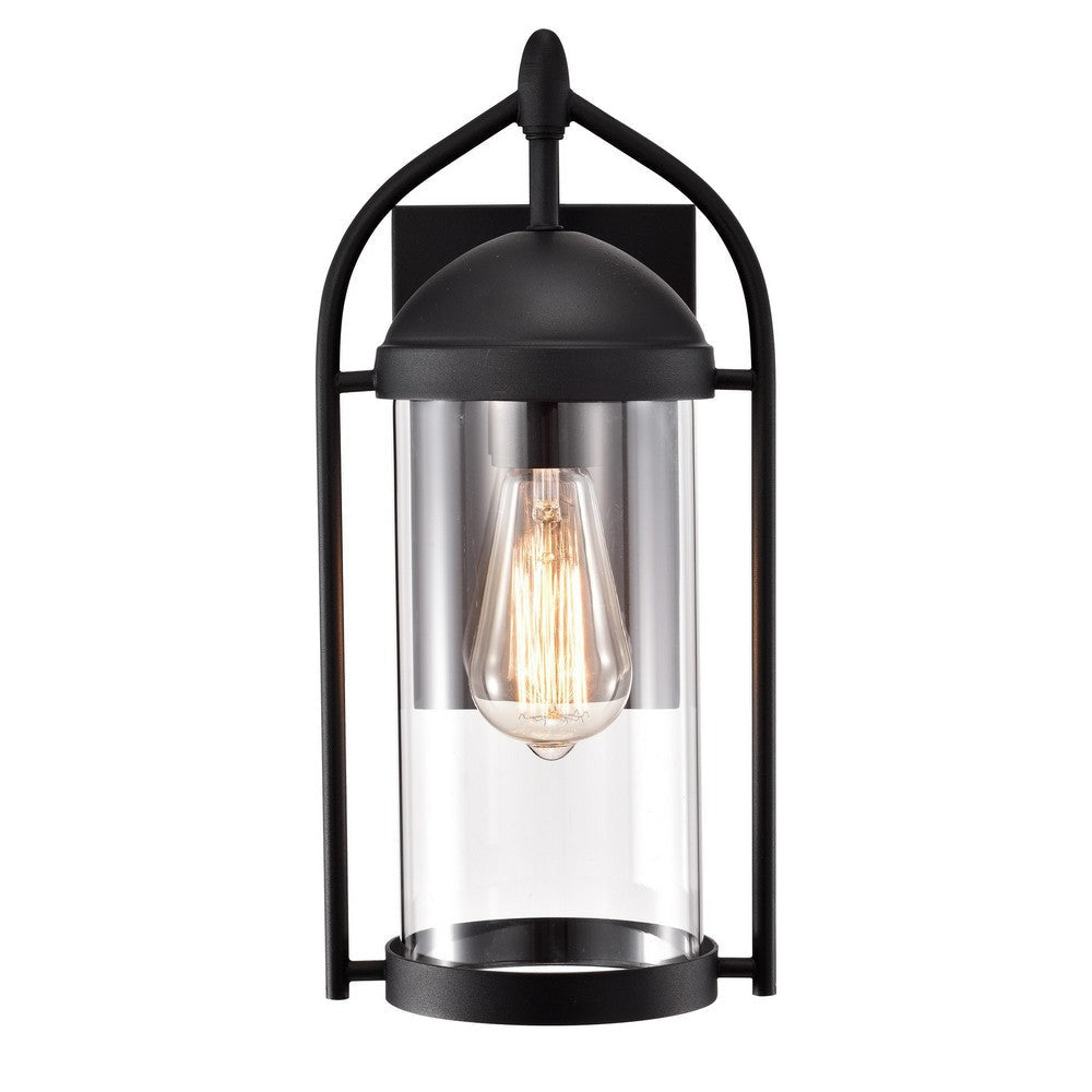 Chloe Lighting Hollis Transitional 1 Light Textured Black Outdoor Wall Sconce 15’’ Height CHL-CH2D211BK15-OD1