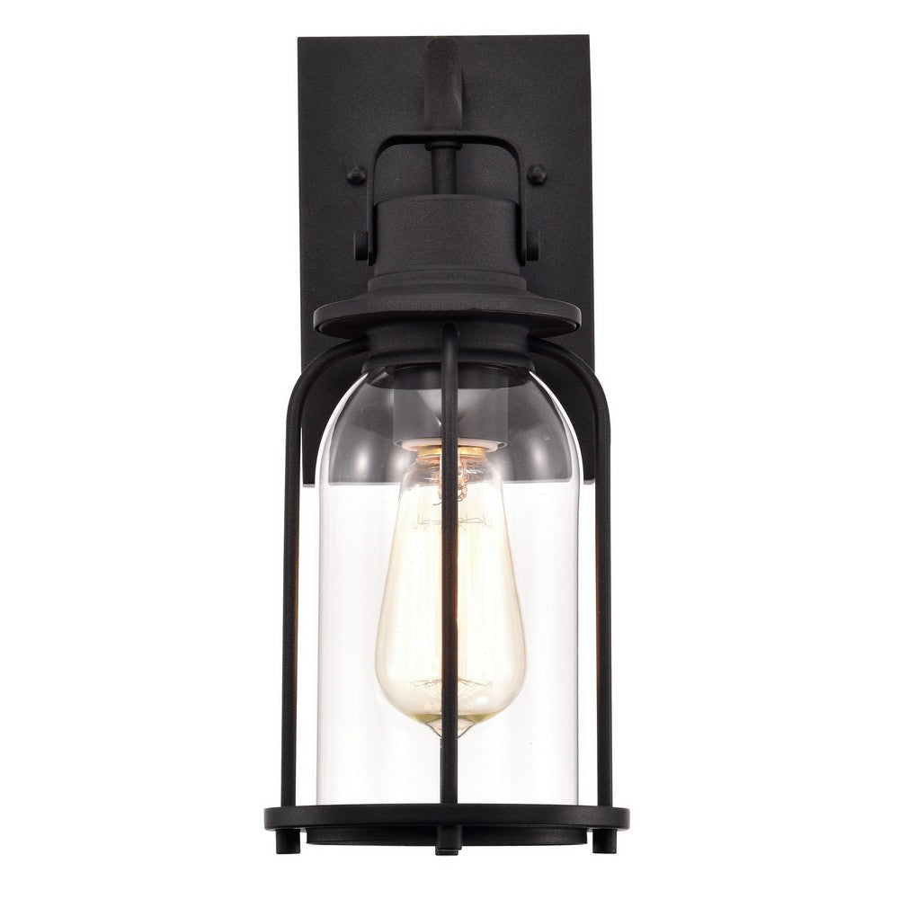 Chloe Lighting Clarke Transitional 1 Light Textured Black Outdoor Wall Sconce 13’’ Height CHL-CH2D212BK13-OD1