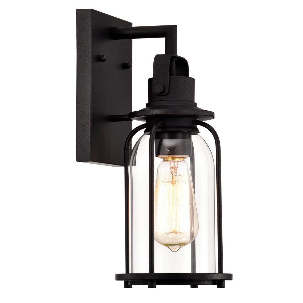 Chloe Lighting Clarke Transitional 1 Light Textured Black Outdoor Wall Sconce 13" Height