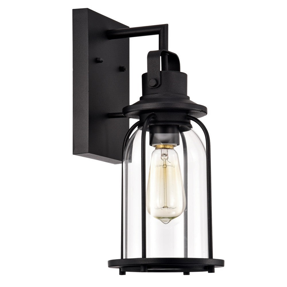 Chloe Lighting Clarke Transitional 1 Light Textured Black Outdoor Wall Sconce 15’’ Height CHL-CH2D212BK15-OD1
