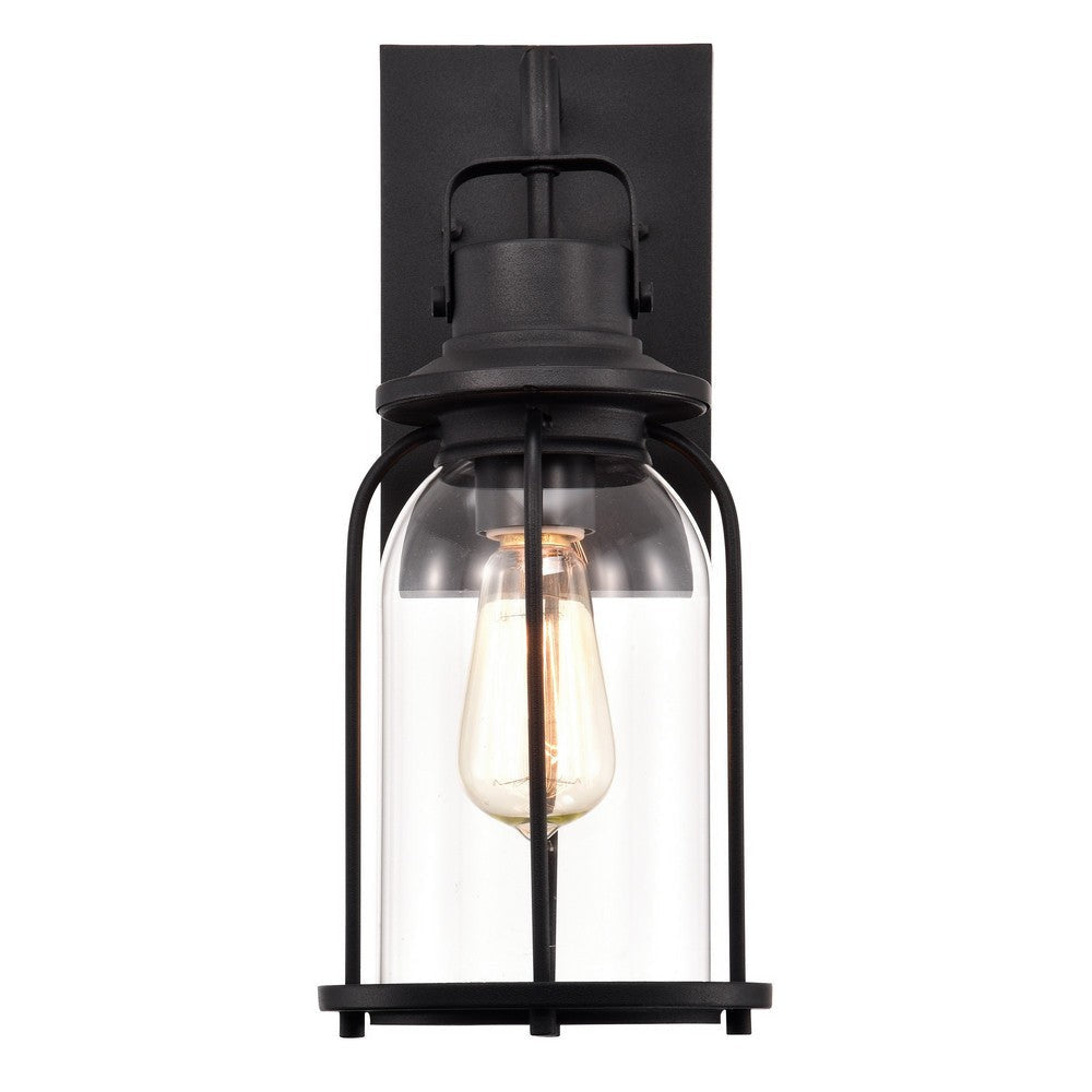 Chloe Lighting Clarke Transitional 1 Light Textured Black Outdoor Wall Sconce 15’’ Height CHL-CH2D212BK15-OD1