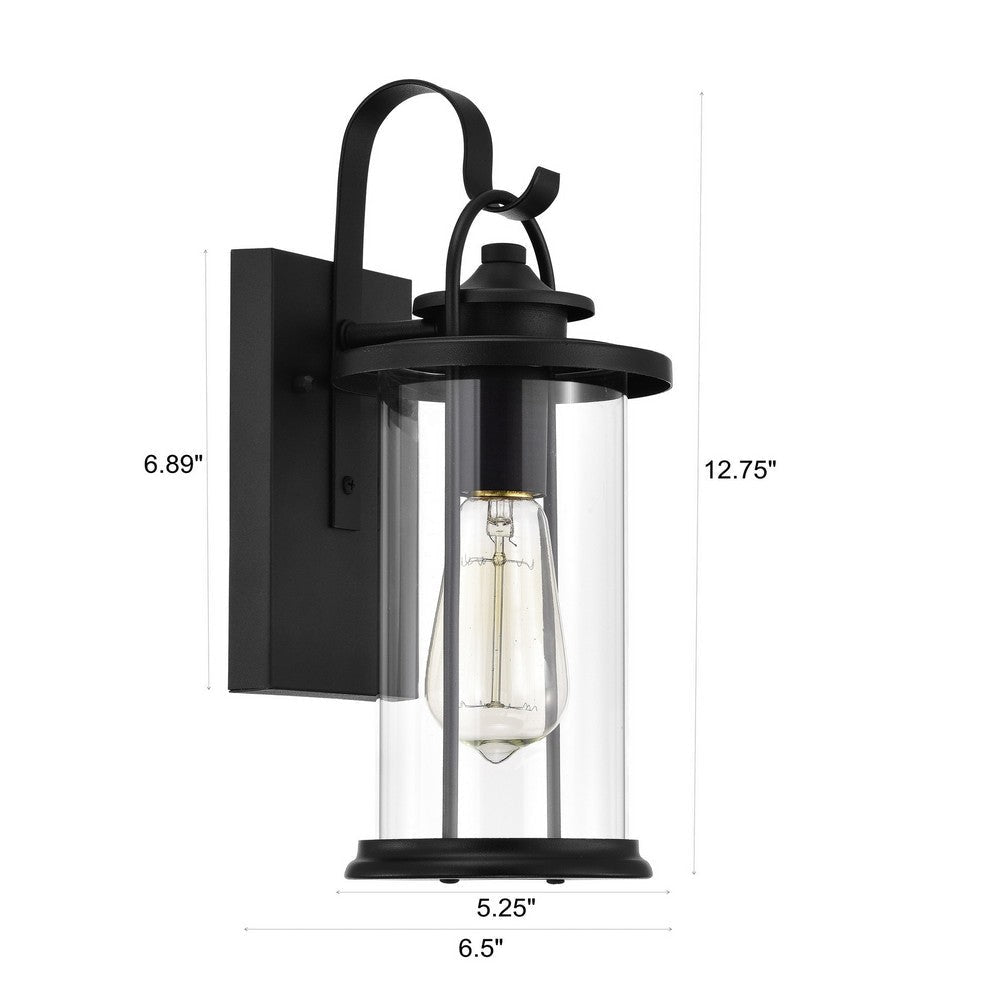 Chloe Lighting Ainsley Transitional 1 Light Textured Black Outdoor Wall Sconce 13’’ Height CHL-CH2D213BK13-OD1