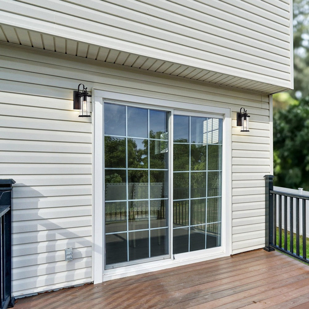 Chloe Lighting Ainsley Transitional 1 Light Textured Black Outdoor Wall Sconce 13’’ Height CHL-CH2D213BK13-OD1