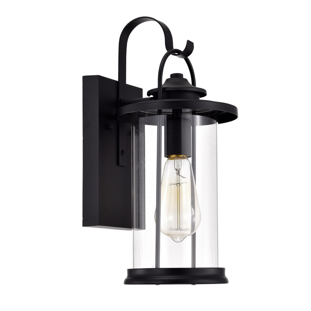 Chloe Lighting Ainsley Transitional 1 Light Textured Black Outdoor Wall Sconce 15’’ Height CHL-CH2D213BK15-OD1