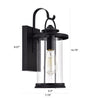 Chloe Lighting Ainsley Transitional 1 Light Textured Black Outdoor Wall Sconce 15’’ Height CHL-CH2D213BK15-OD1