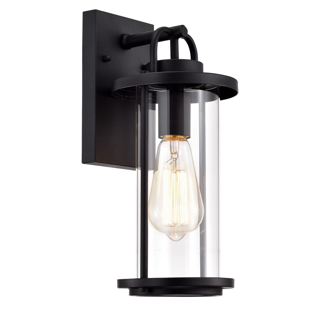 Chloe Lighting Landry Transitional 1 Light Textured Black Outdoor Wall Sconce 13" Height