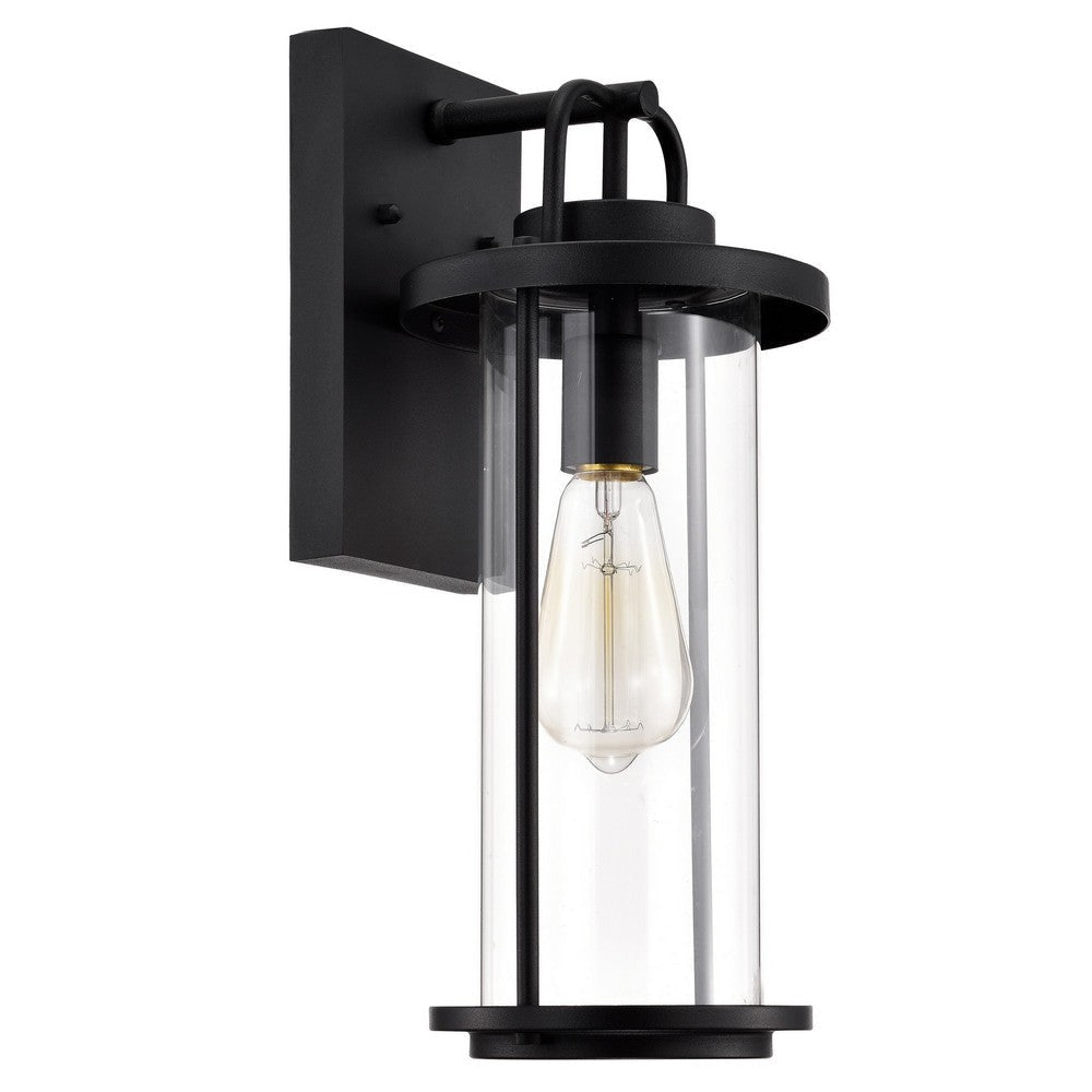 Chloe Lighting Landry Transitional 1 Light Textured Black Outdoor Wall Sconce 16’’ Height CHL-CH2D214BK16-OD1