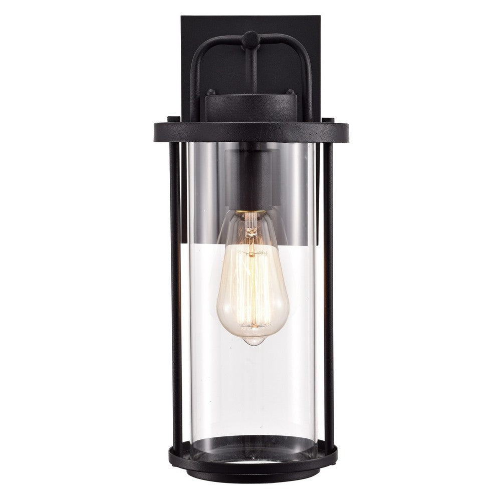 Chloe Lighting Landry Transitional 1 Light Textured Black Outdoor Wall Sconce 16’’ Height CHL-CH2D214BK16-OD1