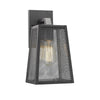 Lighting EMERSON Industrial 1 Light Textured Black Outdoor Wall Sconce 12" Tall