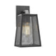 Lighting EMERSON Industrial 1 Light Textured Black Outdoor Wall Sconce 12" Tall