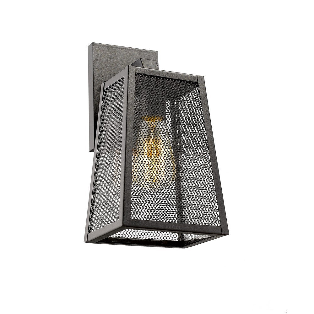 Lighting EMERSON Industrial 1 Light Textured Black Outdoor Wall Sconce 12’’ Tall CHL-CH2D286BK12-OD1