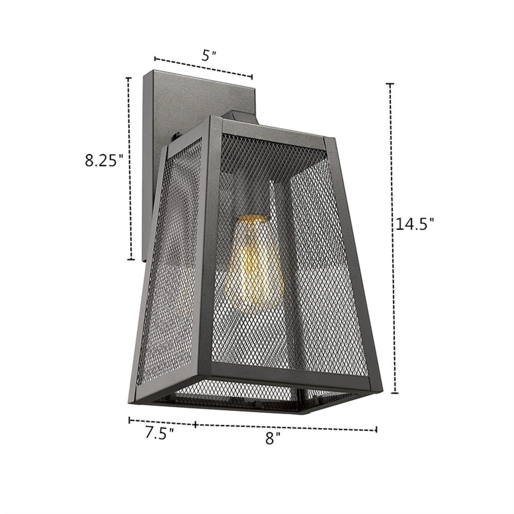 Lighting EMERSON Industrial 1 Light Textured Black Outdoor Wall Sconce 15’’ Tall CHL-CH2D286BK15-OD1