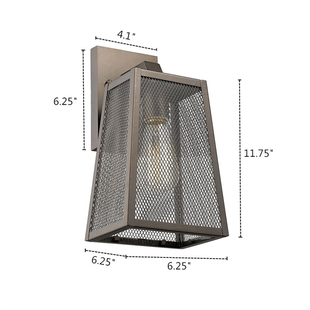 Lighting EMERSON Industrial 1 Light Rubbed Bronze Outdoor Wall Sconce 12’’ Tall CHL-CH2D286RB12-OD1