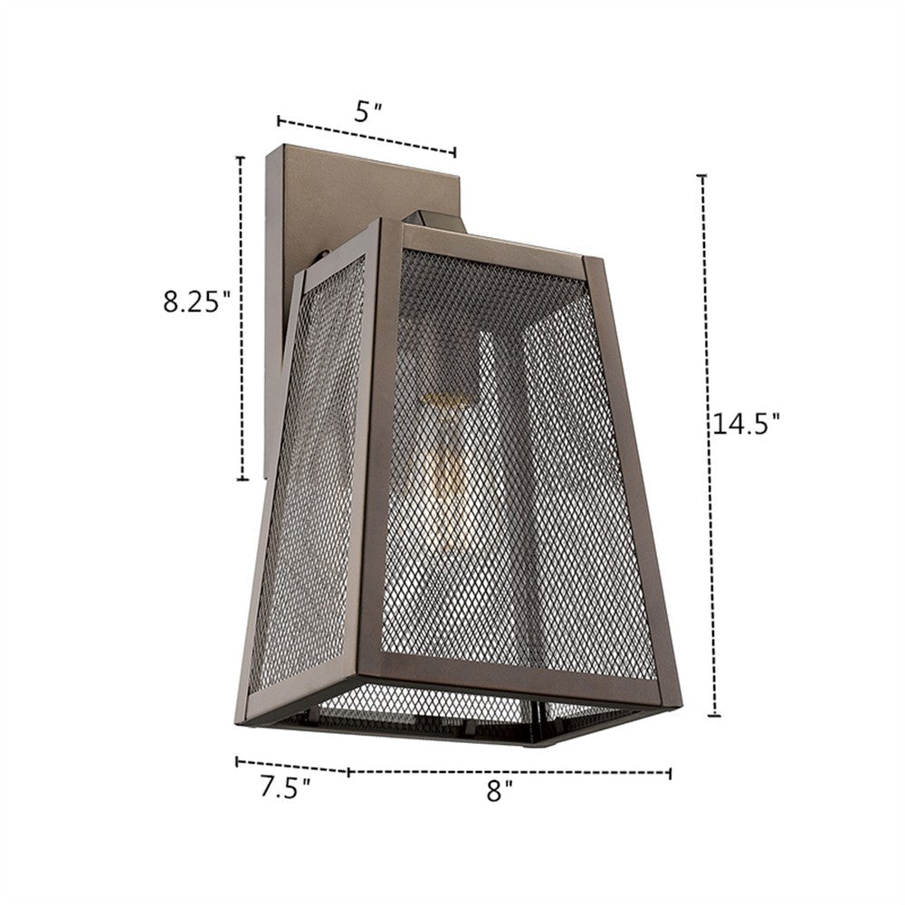 Lighting EMERSON Industrial 1 Light Rubbed Bronze Outdoor Wall Sconce 15’’ Tall CHL-CH2D286RB15-OD1