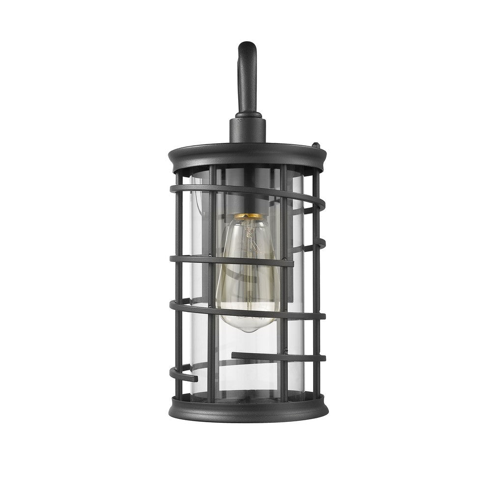 Lighting LAUREL Industrial 1 Light Textured Black Outdoor Wall Sconce 13’’ Tall CHL-CH2D287BK13-OD1