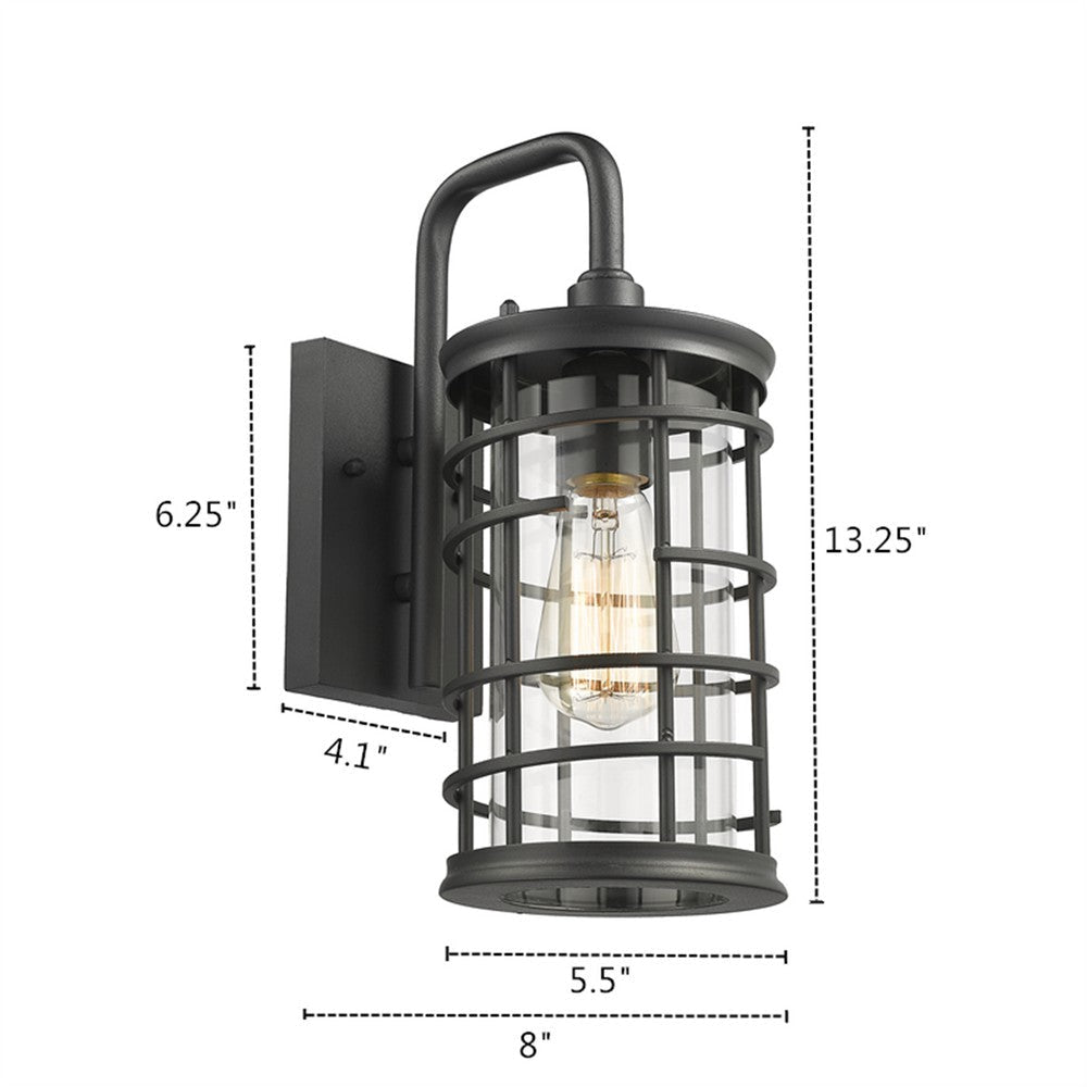 Lighting LAUREL Industrial 1 Light Textured Black Outdoor Wall Sconce 13’’ Tall CHL-CH2D287BK13-OD1
