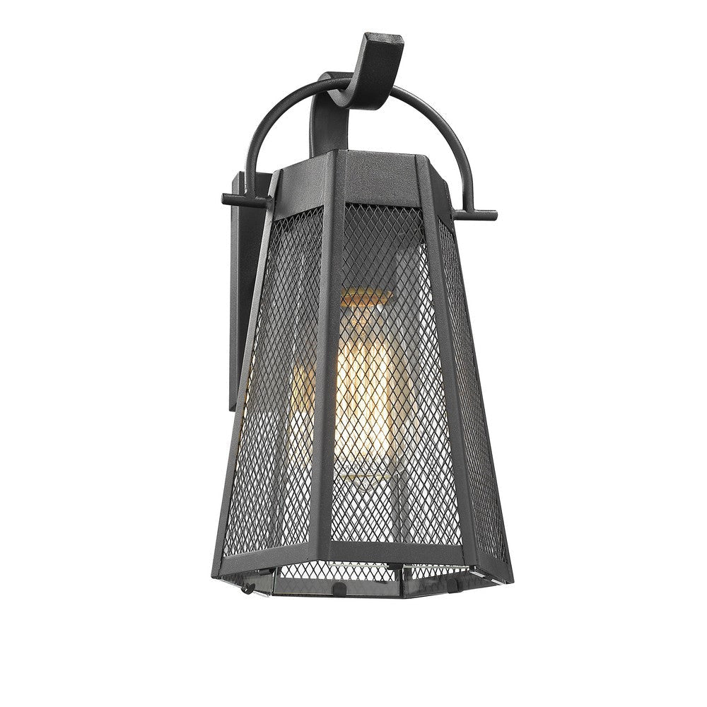 Lighting HARPER Industrial 1 Light Textured Black Outdoor Wall Sconce 12’’ Tall CHL-CH2D288BK12-OD1