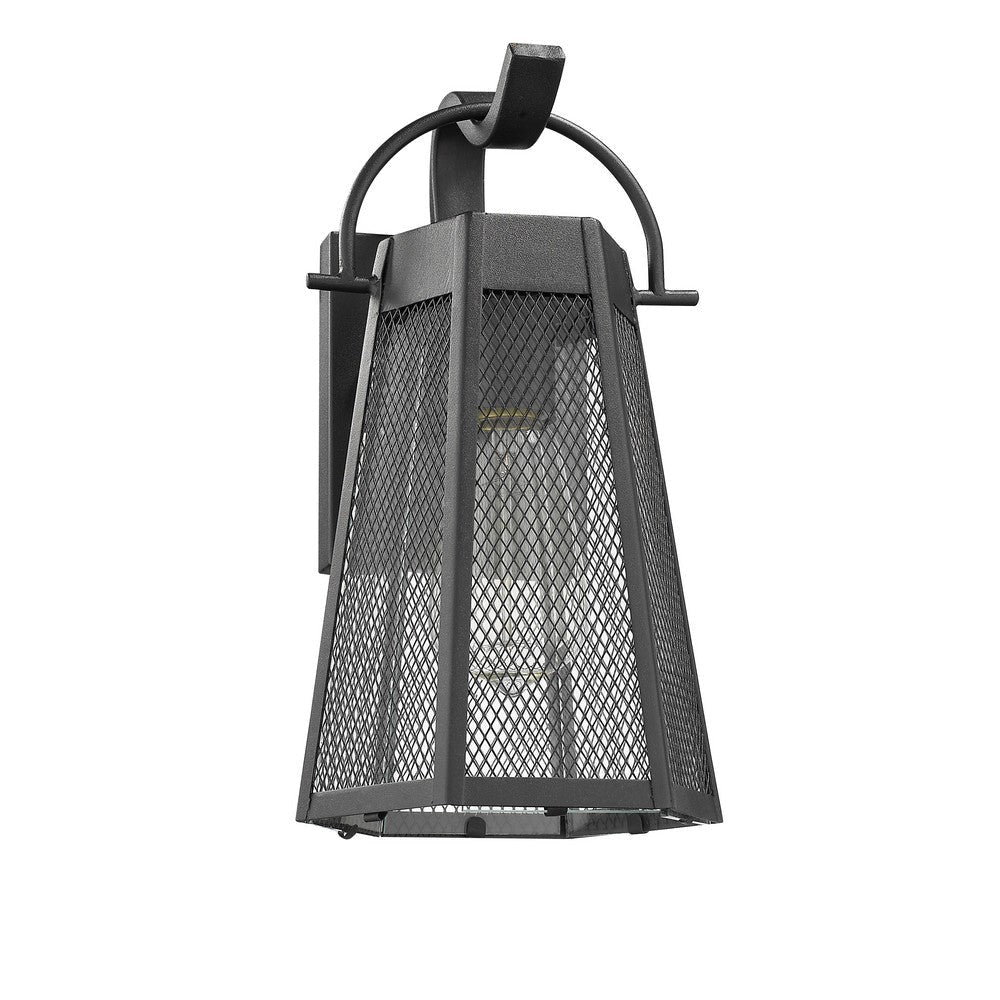 Lighting HARPER Industrial 1 Light Textured Black Outdoor Wall Sconce 12’’ Tall CHL-CH2D288BK12-OD1
