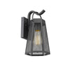 Lighting HARPER Industrial 1 Light Textured Black Outdoor Wall Sconce 12" Tall