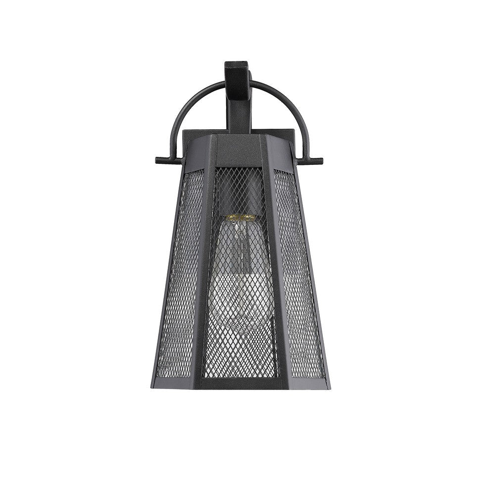 Lighting HARPER Industrial 1 Light Textured Black Outdoor Wall Sconce 12’’ Tall CHL-CH2D288BK12-OD1