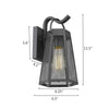Lighting HARPER Industrial 1 Light Textured Black Outdoor Wall Sconce 12’’ Tall CHL-CH2D288BK12-OD1