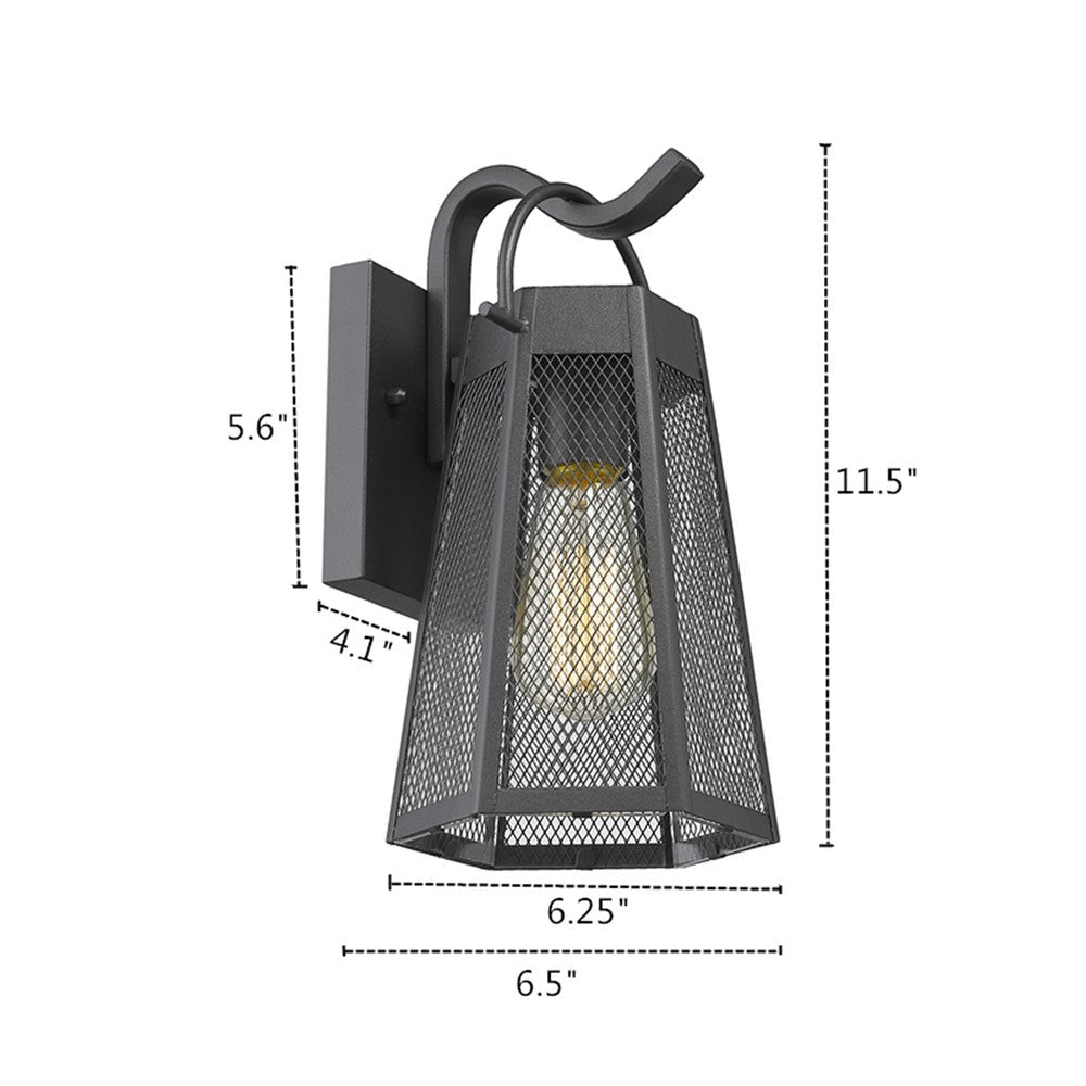 Lighting HARPER Industrial 1 Light Textured Black Outdoor Wall Sconce 12’’ Tall CHL-CH2D288BK12-OD1