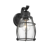 Lighting CHARLOTTE Industrial 1 Light Textured Black Outdoor Wall Sconce 10" Tall