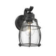 Lighting CHARLOTTE Industrial 1 Light Textured Black Outdoor Wall Sconce 10" Tall