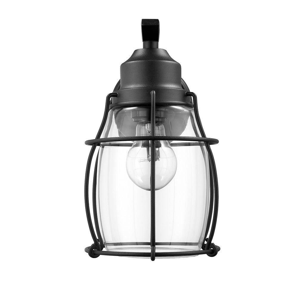 Lighting CHARLOTTE Industrial 1 Light Textured Black Outdoor Wall Sconce 11’’ Tall CHL-CH2D291BK11-OD1