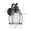 Lighting CHARLOTTE Industrial 1 Light Textured Black Outdoor Wall Sconce 11’’ Tall CHL-CH2D291BK11-OD1