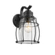 Lighting CHARLOTTE Industrial 1 Light Textured Black Outdoor Wall Sconce 11" Tall