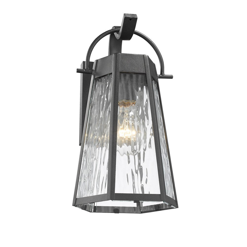 Lighting ALEXA Industrial 1 Light Textured Black Outdoor Wall Sconce 12’’ Tall CHL-CH2D294BK12-OD1