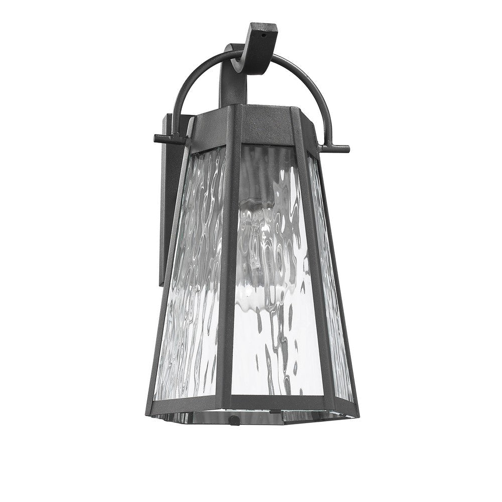 Lighting ALEXA Industrial 1 Light Textured Black Outdoor Wall Sconce 12’’ Tall CHL-CH2D294BK12-OD1