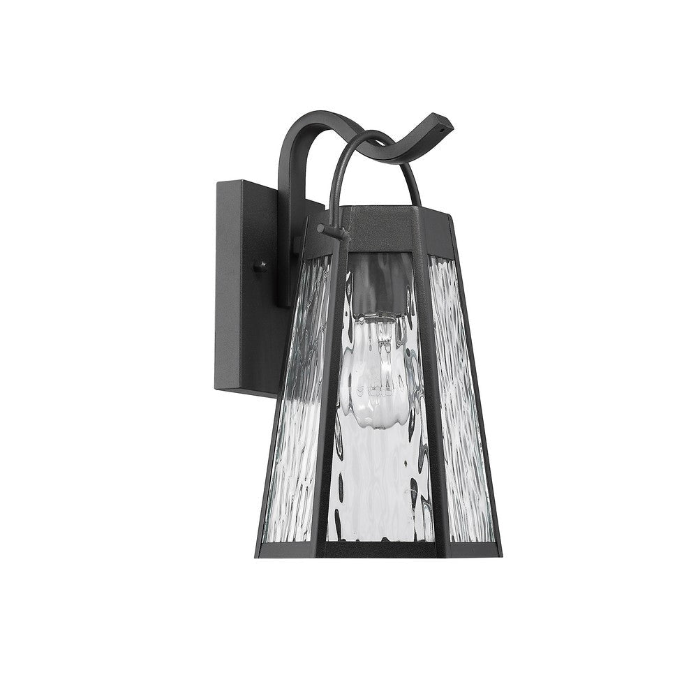 Lighting ALEXA Industrial 1 Light Textured Black Outdoor Wall Sconce 12’’ Tall CHL-CH2D294BK12-OD1