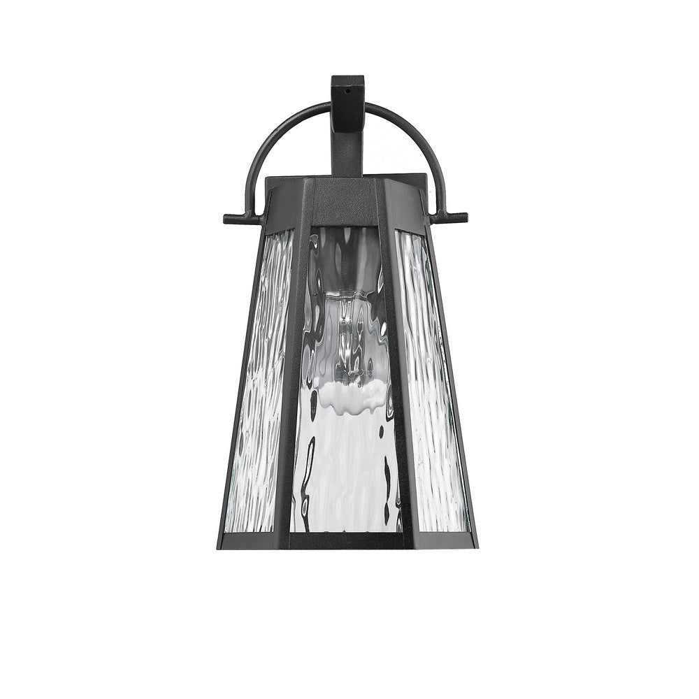 Lighting ALEXA Industrial 1 Light Textured Black Outdoor Wall Sconce 12’’ Tall CHL-CH2D294BK12-OD1