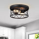 CHLOE Lighting IRONCLAD Industrial 2 Light Textured Black Ceiling Flush Fixture 12’’ Wide CHL-CH2D323BK12-CF2
