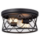 CHLOE Lighting IRONCLAD Industrial 2 Light Textured Black Ceiling Flush Fixture 12" Wide