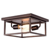 Chloe Lighting Ironclad Industrial 2 Light Oil Rubbed Bronze Ceiling Flush Fixture 11" Wide