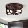 CHLOE Lighting IRONCLAD Industrial 2 Light Oil Rubbed Bronze Ceiling Flush Fixture 12’’ Wide CHL-CH2D326RB12-CF2