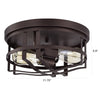 CHLOE Lighting IRONCLAD Industrial 2 Light Oil Rubbed Bronze Ceiling Flush Fixture 12’’ Wide CHL-CH2D326RB12-CF2