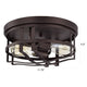 CHLOE Lighting IRONCLAD Industrial 2 Light Oil Rubbed Bronze Ceiling Flush Fixture 12’’ Wide CHL-CH2D326RB12-CF2