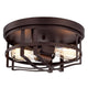 CHLOE Lighting IRONCLAD Industrial 2 Light Oil Rubbed Bronze Ceiling Flush Fixture 12" Wide