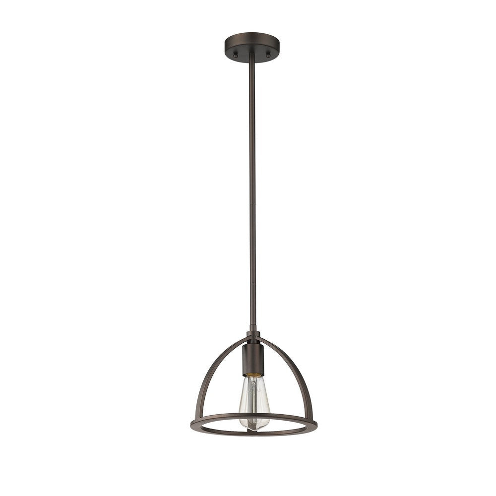 Lighting IRONCLAD Industrial 1 Light Rubbed Bronze Mini Ceiling Pendant 9’’ Wide CHL-CH2D503RB09-DP1